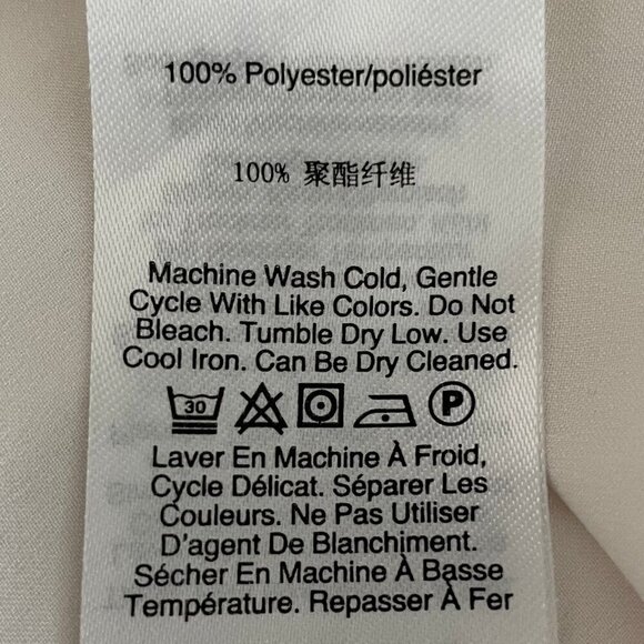 DKNY Neutral Scoop Neck Cap Sleeve Polyester Top White Sz S - Picture 7 of 8